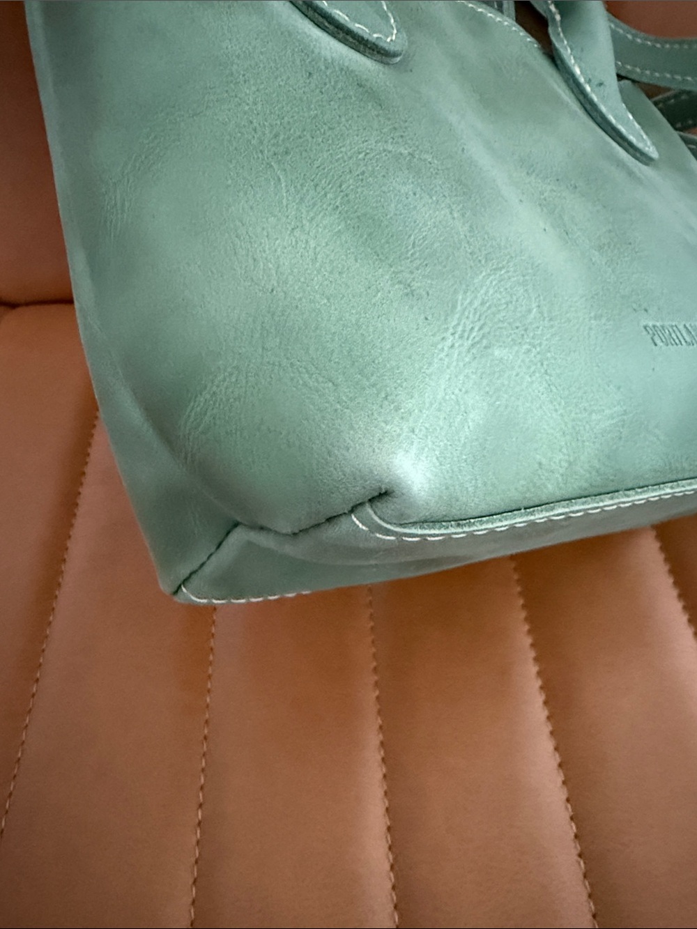Portland Leather ~ SMALL Raindrop with Zipper~ CUCUMBER 🥒 👜 - Picture 9 of 15